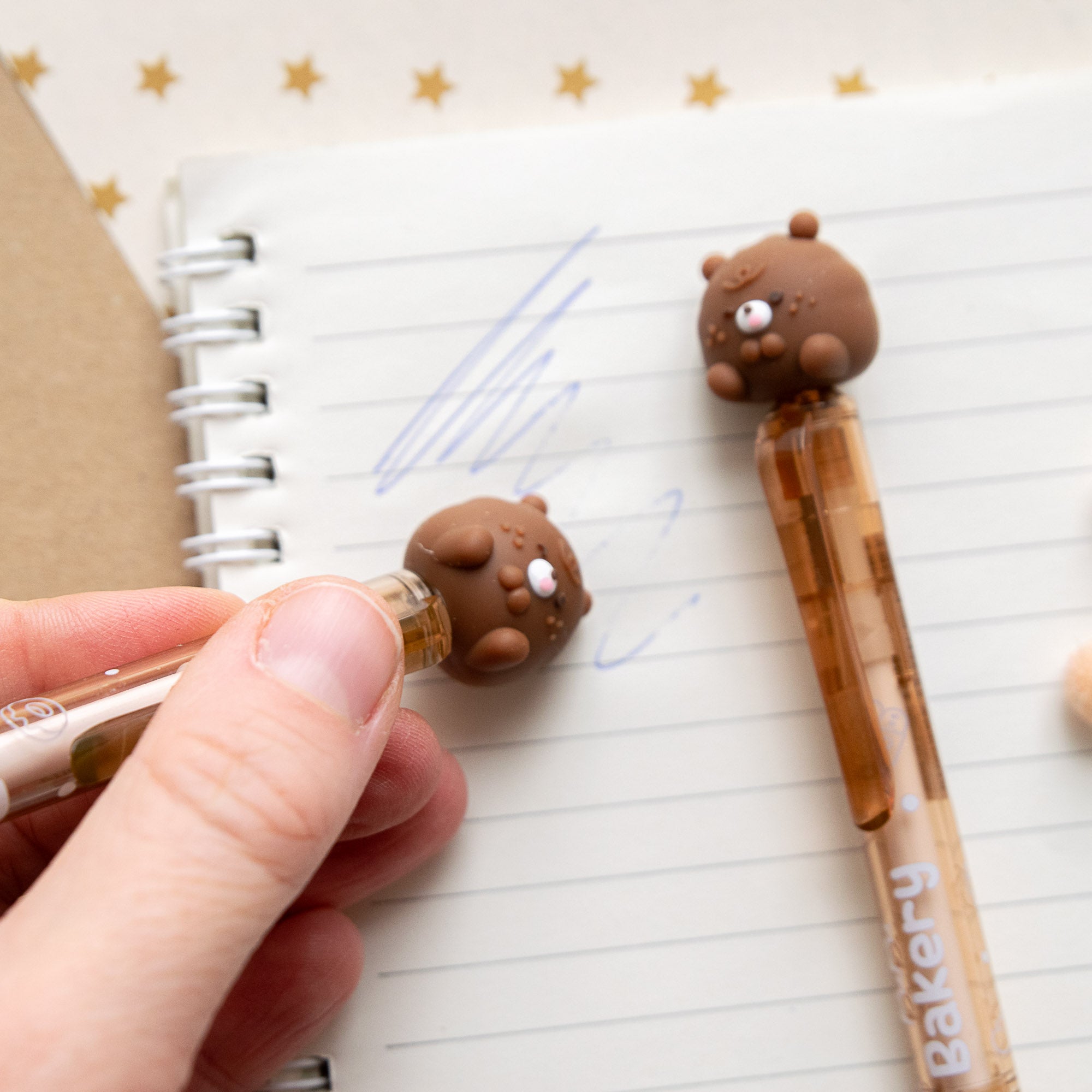 Stylo Gel Effaçable Kawaii - Ourson Chocolat