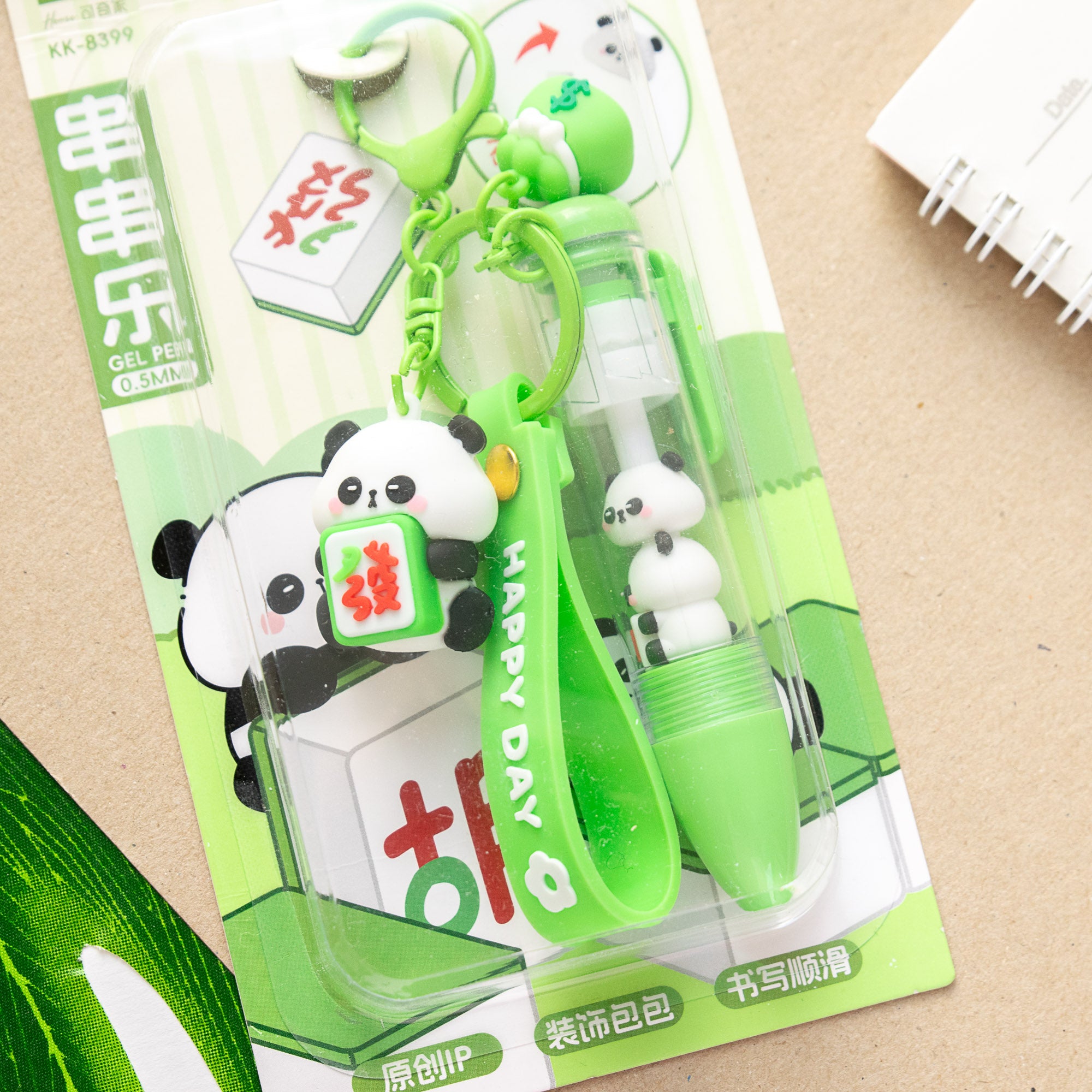 Stylo Porte-clés Kawaii Panda Mahjong