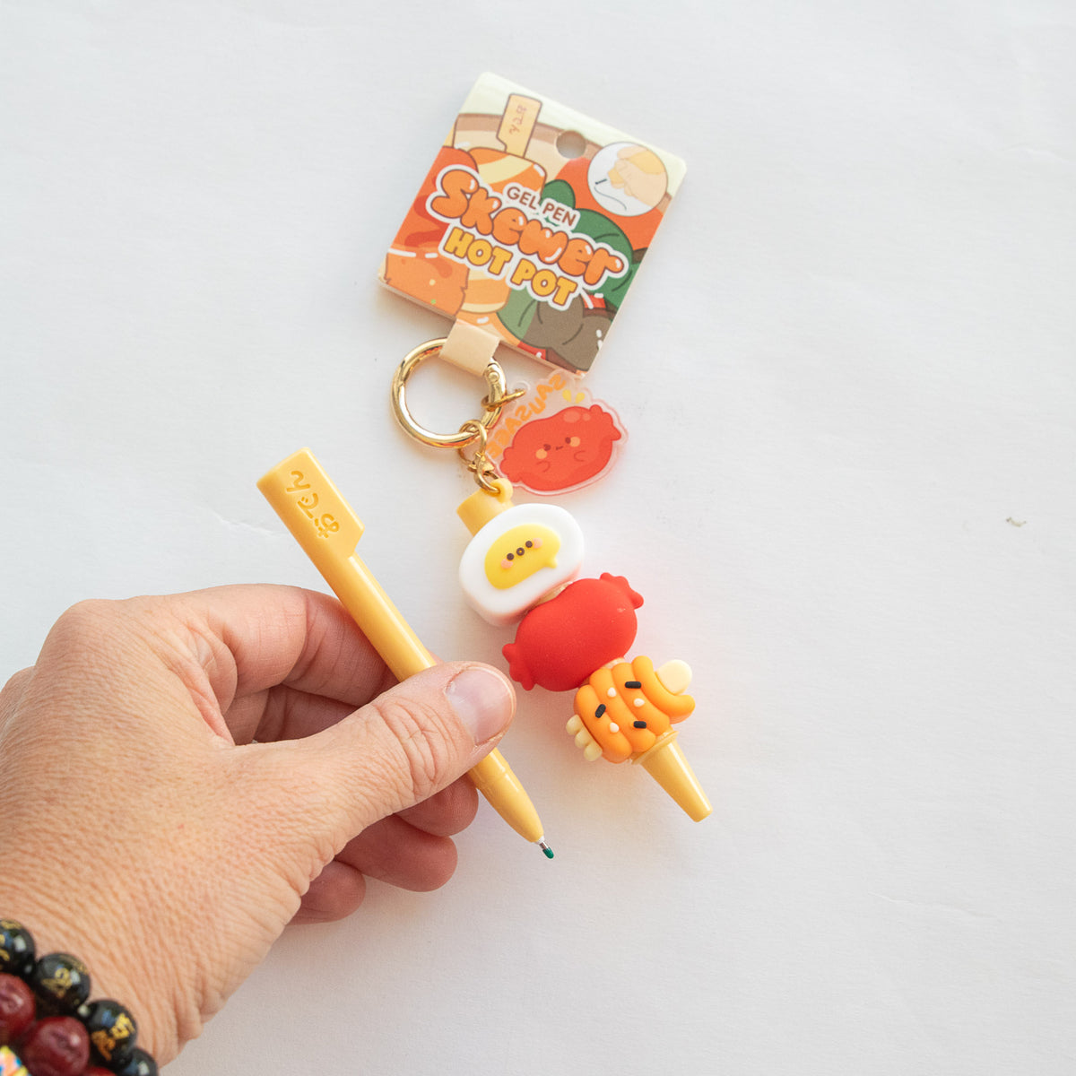 Stylo Porte-clés Kawaii Brochette Saucisse - Hot Pot