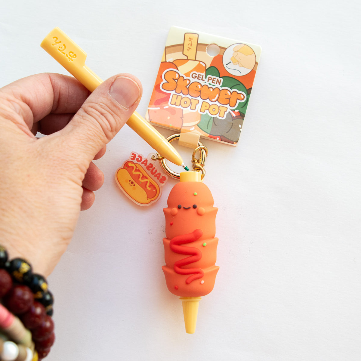 Stylo Porte-clés Kawaii Saucisse Hot dog