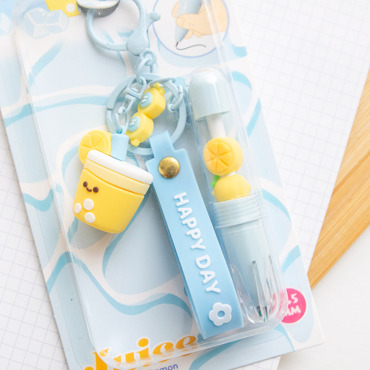 Stylo Porte-clés Kawaii Boisson Lemon Coconut