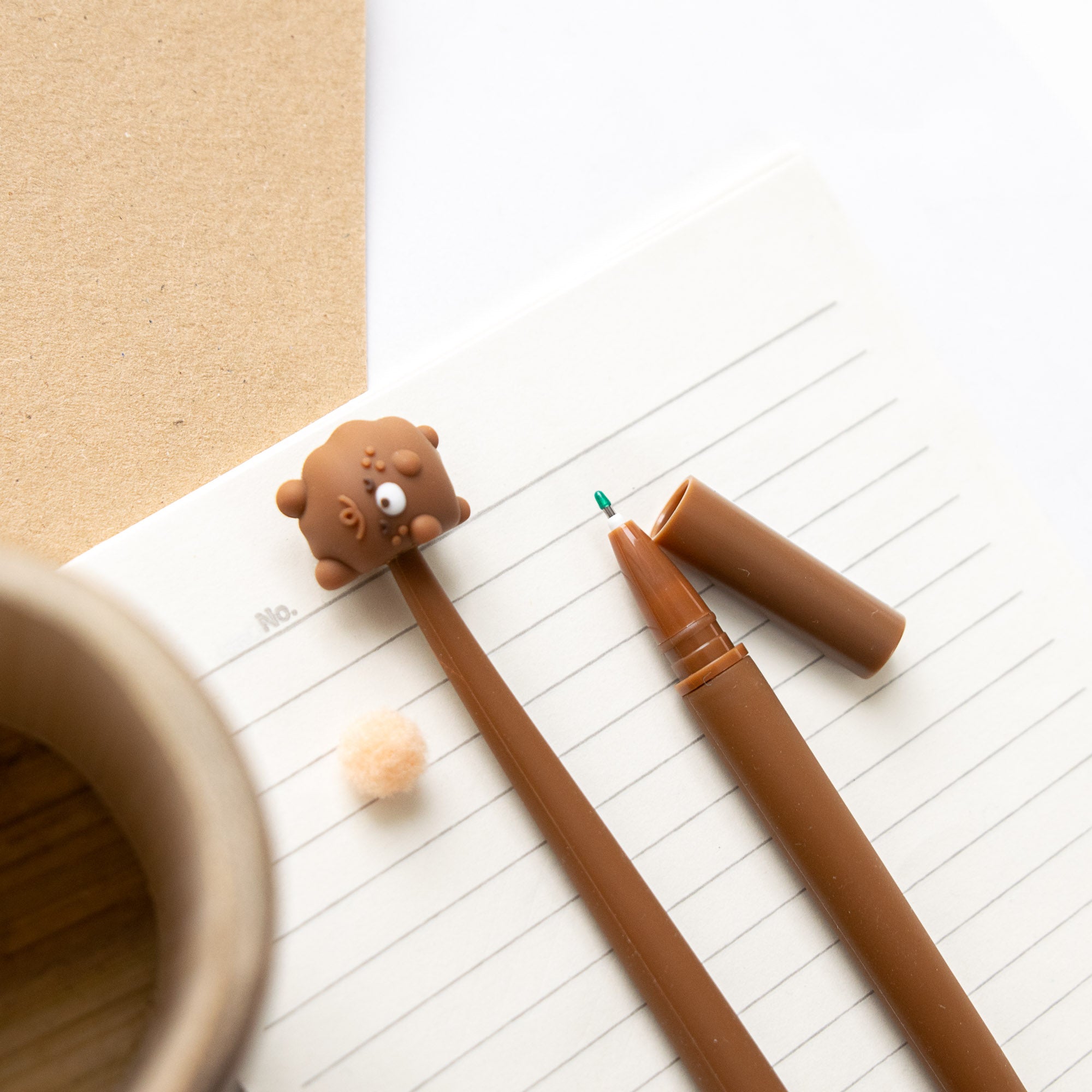 Stylo Souple à Secouer - Ourson Chocolat