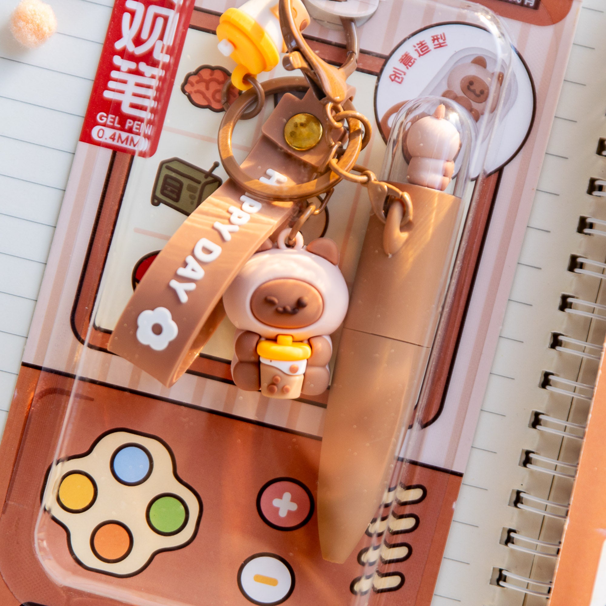 Kawaii Capybara Wrap Schlüsselanhänger Stift