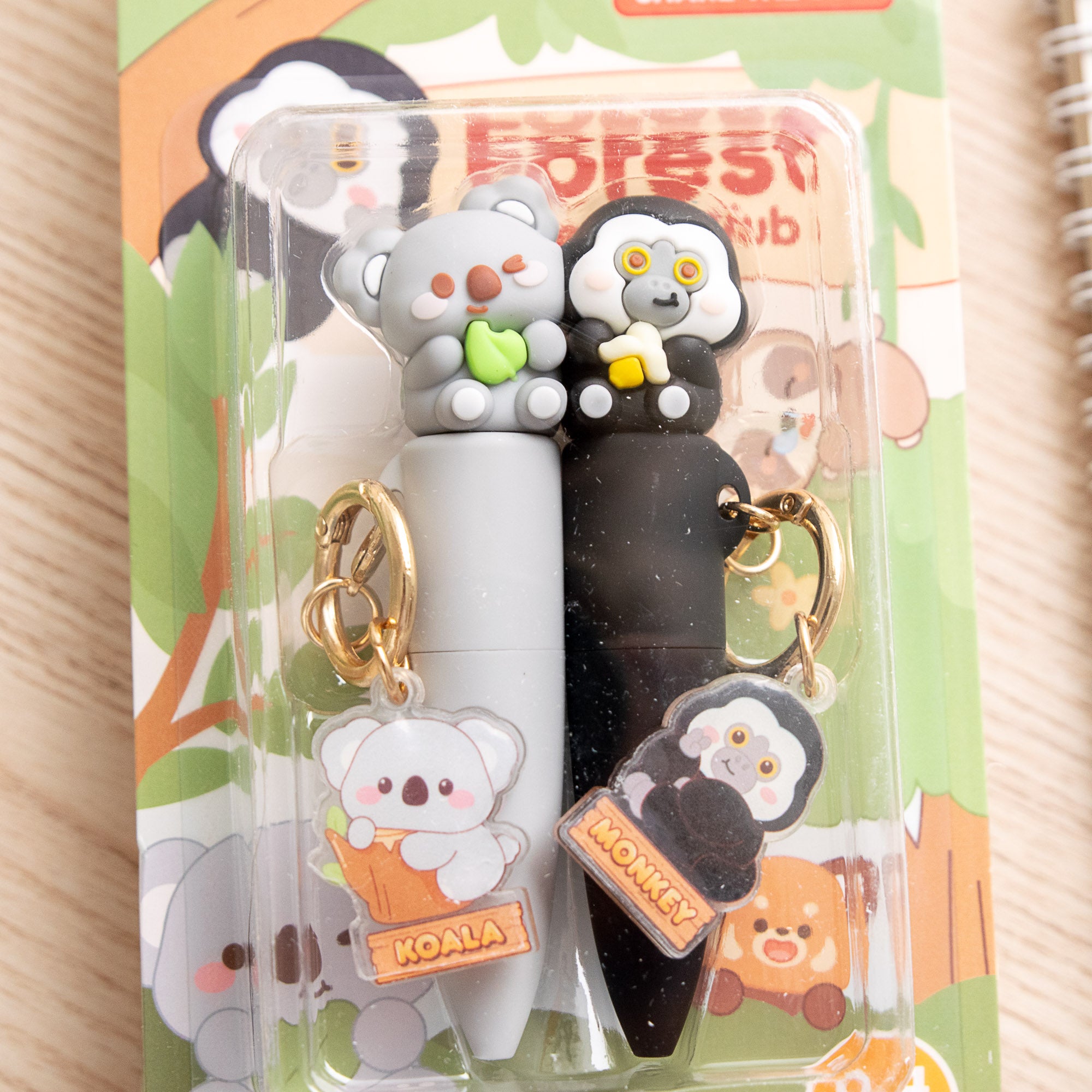 Duo Stylos Porte-clés Kawaii Koala/Singe