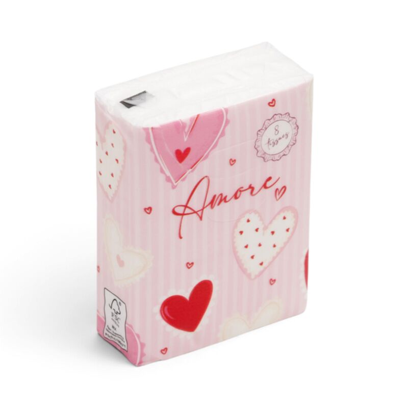 Paquet de 8 Mouchoirs Coeur