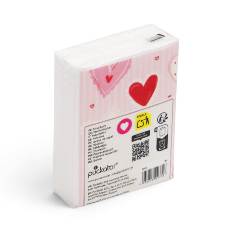 Paquet de 8 Mouchoirs Coeur