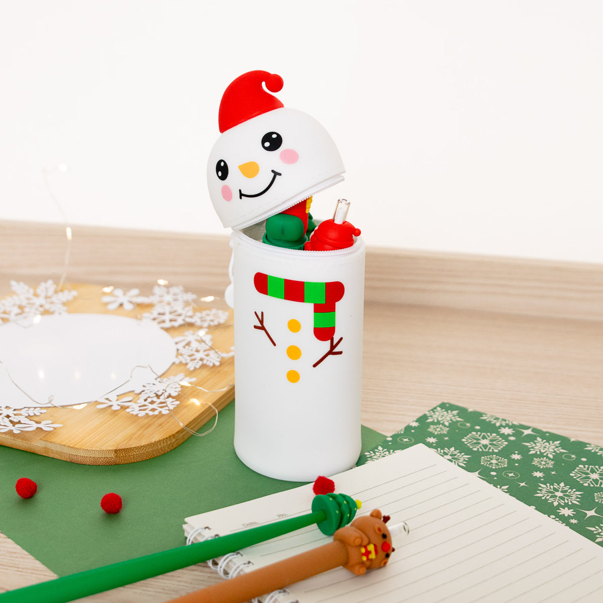 Trousse Verticale en Silicone - Bonhomme de Neige