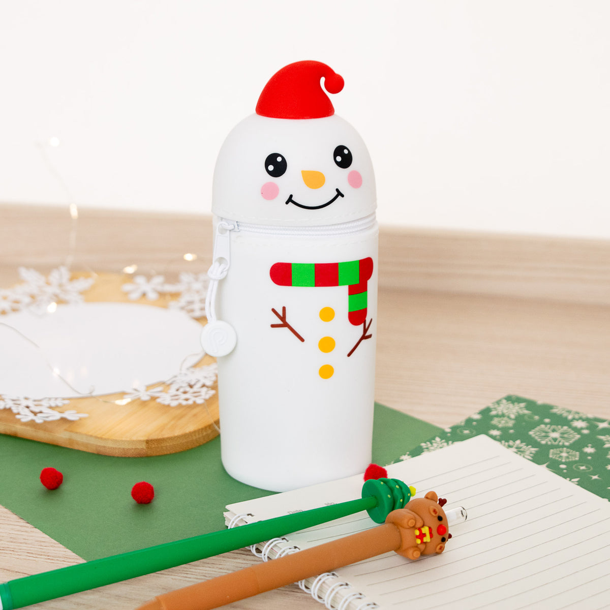Trousse Verticale en Silicone - Bonhomme de Neige