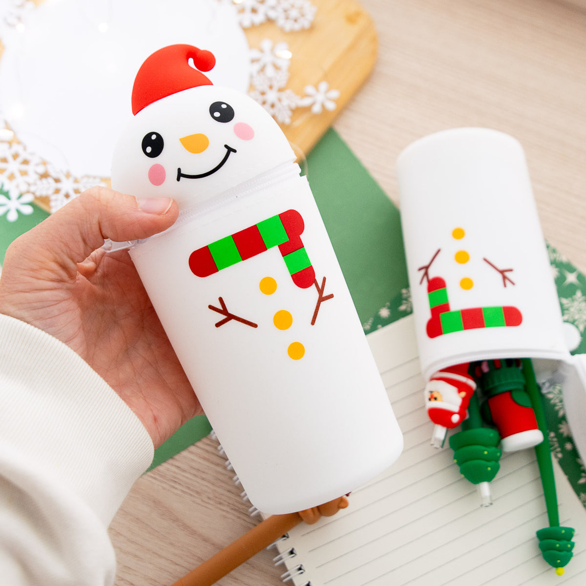 Trousse Verticale en Silicone - Bonhomme de Neige