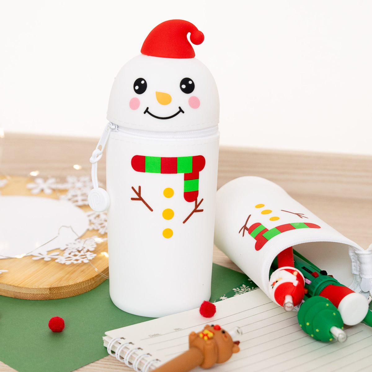 Trousse Verticale en Silicone - Bonhomme de Neige