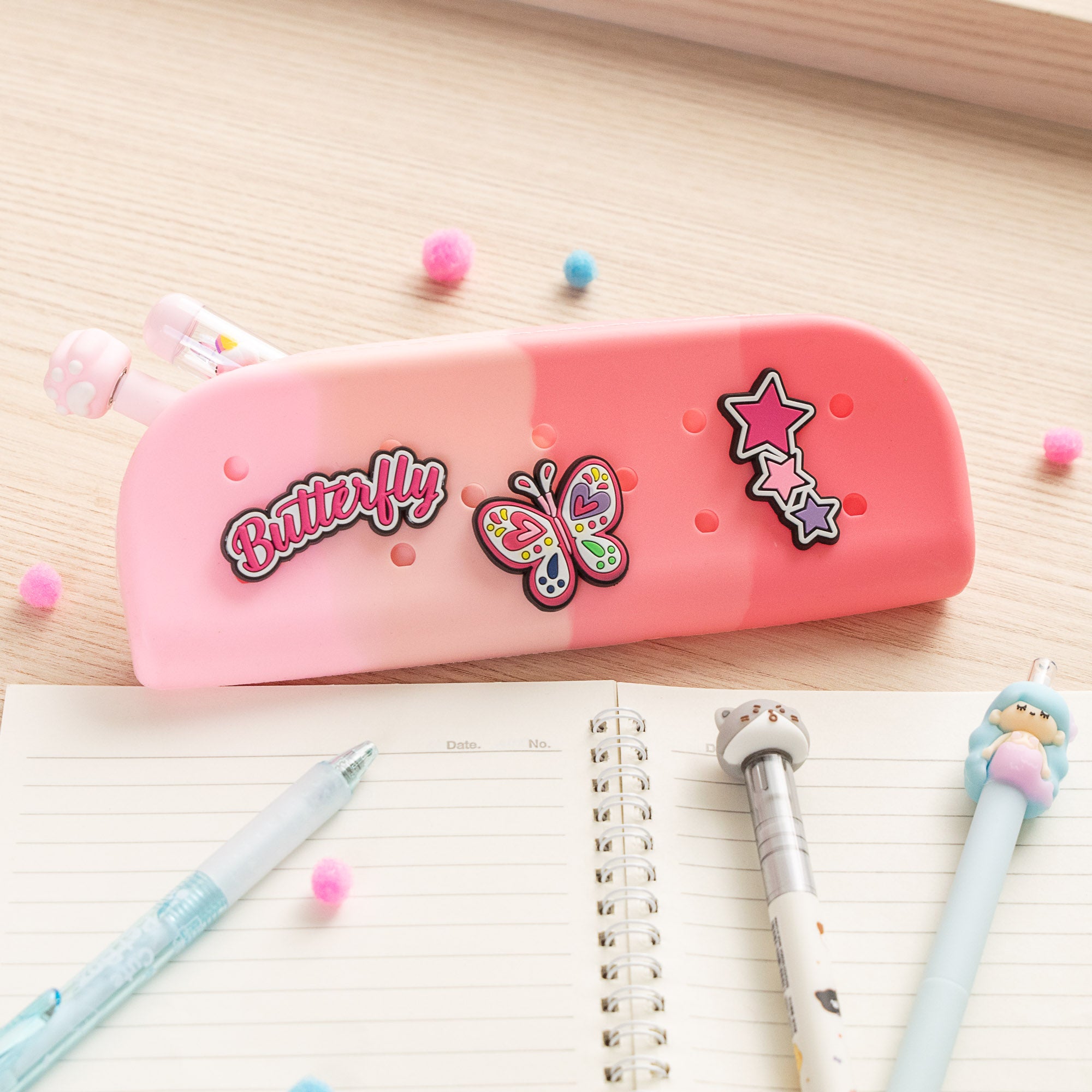 Trousse Fine en Silicone avec Charms
