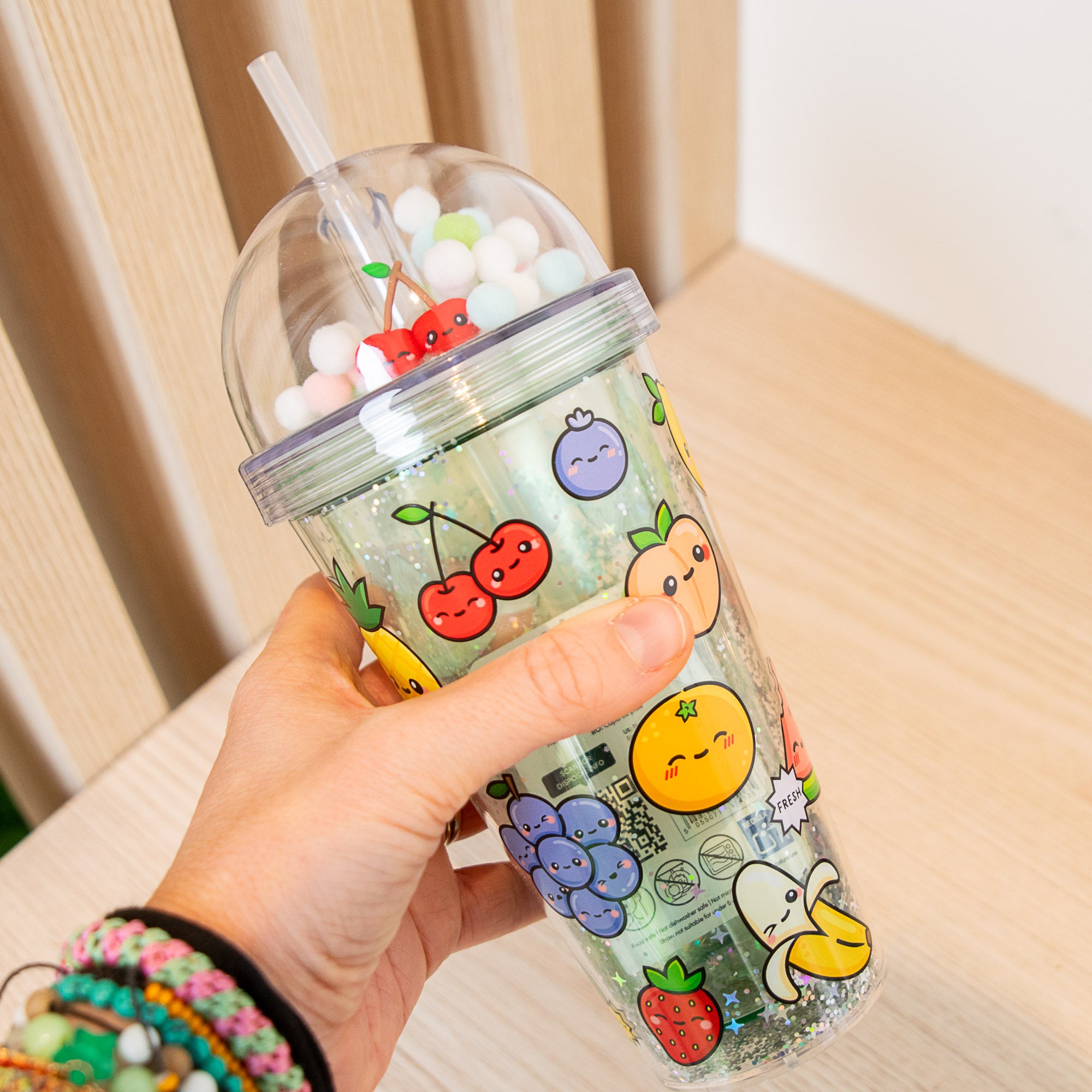 Gobelet Incassable avec Paille - Fruits - 500 ml