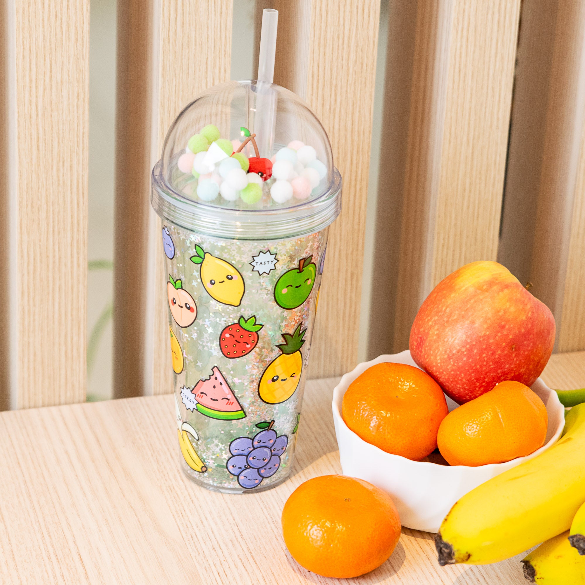 Gobelet Incassable avec Paille - Fruits - 500 ml