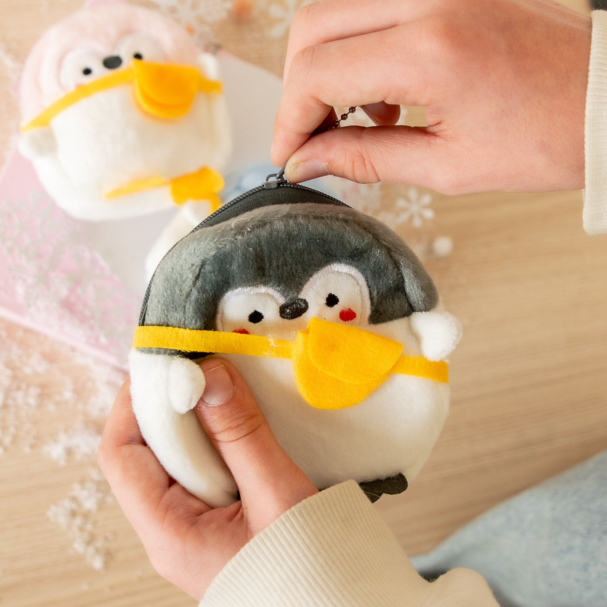 Porte Monnaie Peluche Pingouin