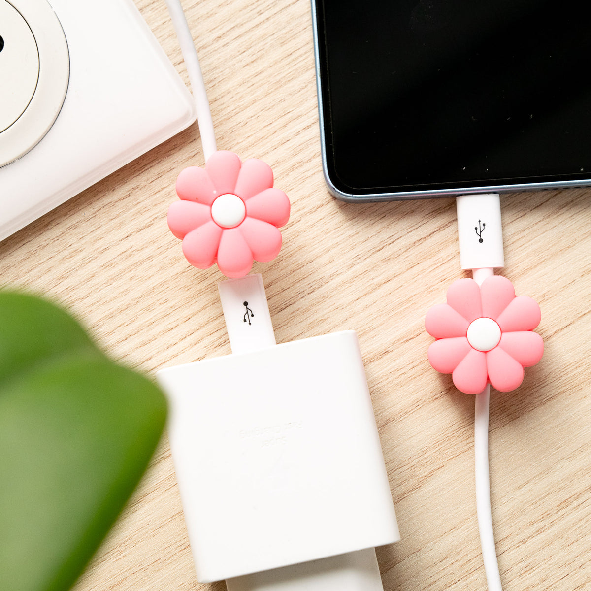 Protège-câble Kawaii USB Fleur